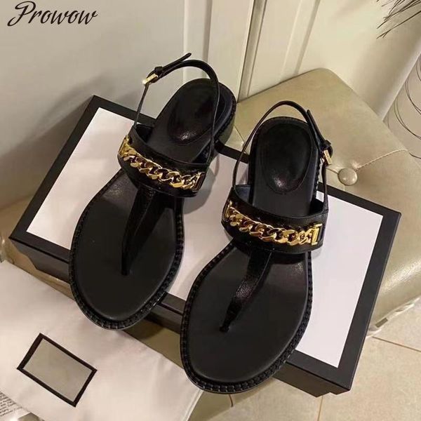 70% off wholesale flip-flops prowow new summer leather sandals metal chain low heel comfortable designer shoes women, Black
70% off wholesale flip-flops prowow new summer leather sandals metal chain low heel comfortable designer shoes women, Black