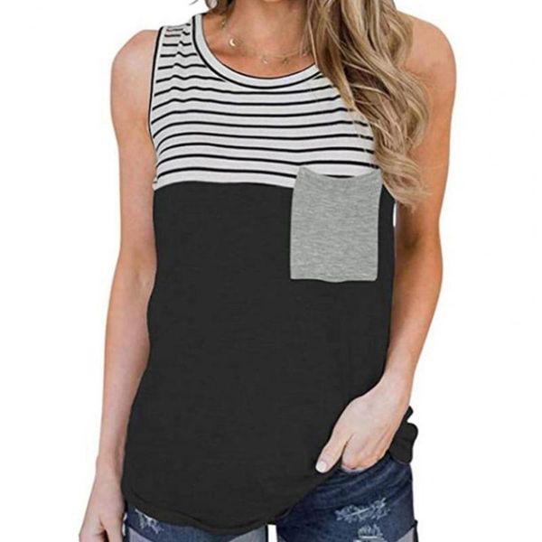 women's tanks & camis 2021 summer sleeveless pocket printed striped vest ladies fashion casual loose streetwear t-shirt plus size, White
women's tanks & camis 2021 summer sleeveless pocket printed striped vest ladies fashion casual loose streetwear t-shirt plus size, White