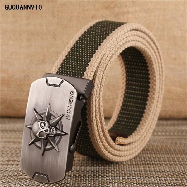 belts fashion automatic buckle men skull pattern mental canvas tactical belt luxury military for pants, Black;brown
belts fashion automatic buckle men skull pattern mental canvas tactical belt luxury military for pants, Black;brown