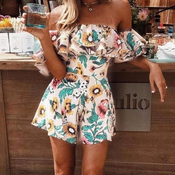 women's jumpsuits & rompers boho floral print ruffle playsuit women summer off shoulder slim fit bodycon female backless romper short 2, Black;white
women's jumpsuits & rompers boho floral print ruffle playsuit women summer off shoulder slim fit bodycon female backless romper short 2, Black;white