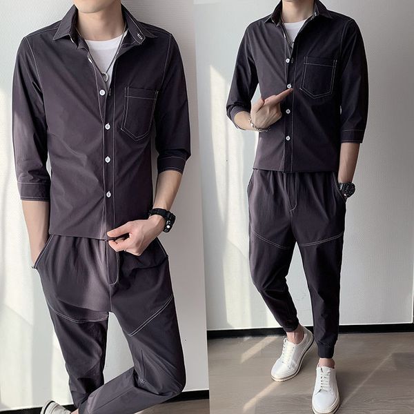 new mens summer pants + shirts moda 2021 ropa chemise homme pantaloni tuta uomo 2 piece slim outfits men set 3emo, Gray
new mens summer pants + shirts moda 2021 ropa chemise homme pantaloni tuta uomo 2 piece slim outfits men set 3emo, Gray