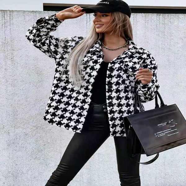 women's jackets fashion thousand bird check printed coat long sleeve lapel plaid print blouses casual buttons office shirt, Black;brown
women's jackets fashion thousand bird check printed coat long sleeve lapel plaid print blouses casual buttons office shirt, Black;brown