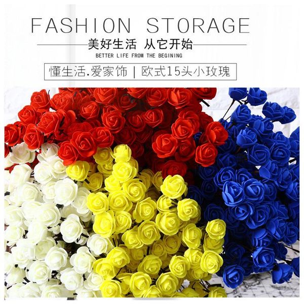 10pcs/lot pastoral style 15 head rose flower bouquet pe flower bunch home decorative silk bunch
10pcs/lot pastoral style 15 head rose flower bouquet pe flower bunch home decorative silk bunch
