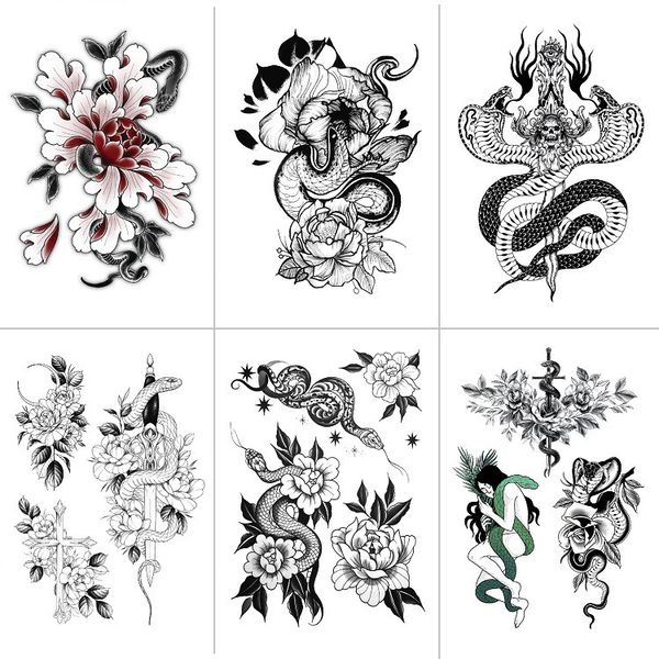 tattoo paste double headed snake plain flower hand-painted black rose half arm chest dark waterproof sticker hb series
tattoo paste double headed snake plain flower hand-painted black rose half arm chest dark waterproof sticker hb series