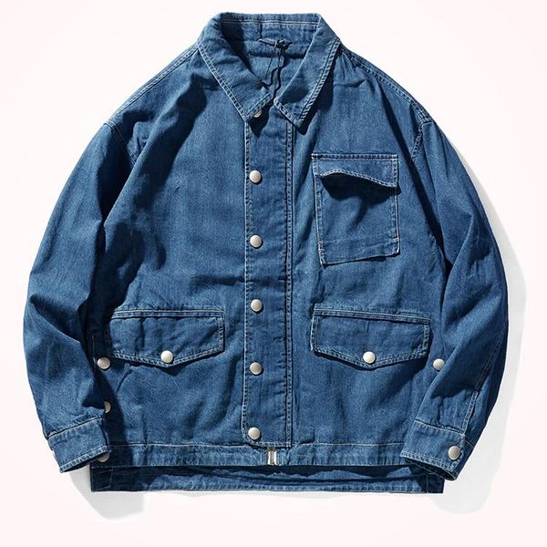 men's jackets autumn and winter japanese retro drop sleeve tooling denim jacket fashion pure cotton washed old multi-pocket casual coat, Black;brown
men's jackets autumn and winter japanese retro drop sleeve tooling denim jacket fashion pure cotton washed old multi-pocket casual coat, Black;brown