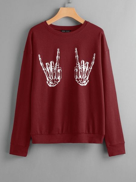 skeleton print drop shoulder sweatshirt 05yo#, White;black
skeleton print drop shoulder sweatshirt 05yo#, White;black