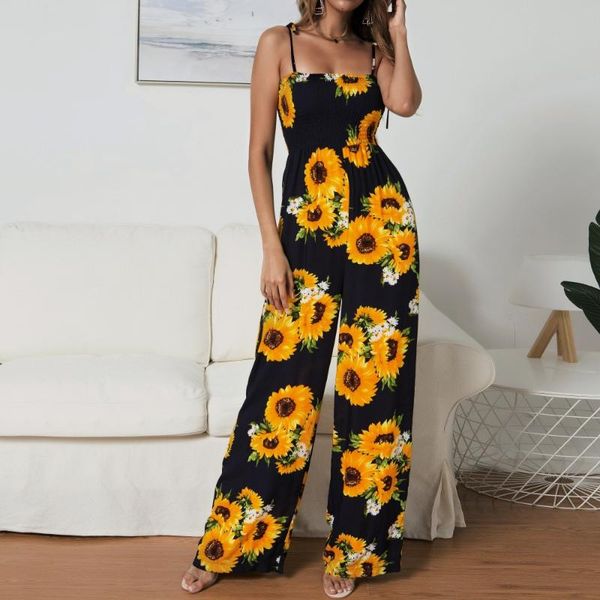 women's jumpsuits & rompers bodysuits 2021 women sunflower floral print jumpsuit fashion loose trousers femme feminino playsuit overall, Black;white
women's jumpsuits & rompers bodysuits 2021 women sunflower floral print jumpsuit fashion loose trousers femme feminino playsuit overall, Black;white