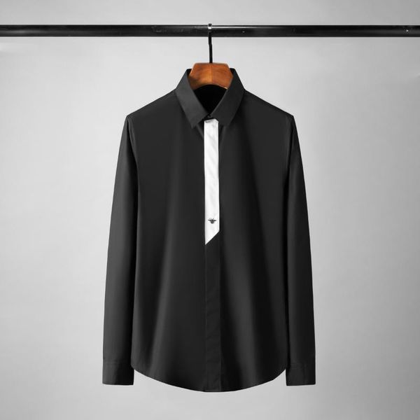 men's casual shirts cotton male luxury bee embroidery long sleeve party mens dress fashion slim fit man 2xl, White;black
men's casual shirts cotton male luxury bee embroidery long sleeve party mens dress fashion slim fit man 2xl, White;black