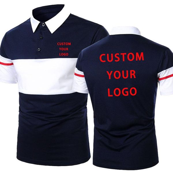 men's polos custom your logo shirt summer patchwork short sleeve business classic casual men slim t, White;black
men's polos custom your logo shirt summer patchwork short sleeve business classic casual men slim t, White;black