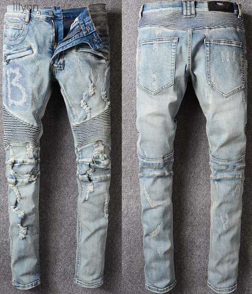 men distressed ripped skinny biker jeans slim fit motorcycle denim for pants hip hop, Blue
men distressed ripped skinny biker jeans slim fit motorcycle denim for pants hip hop, Blue