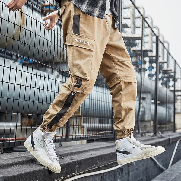 men's pants 2021 street ankle belt big pocket casual fashion overalls loose fit elastic waist cotton, Black
men's pants 2021 street ankle belt big pocket casual fashion overalls loose fit elastic waist cotton, Black