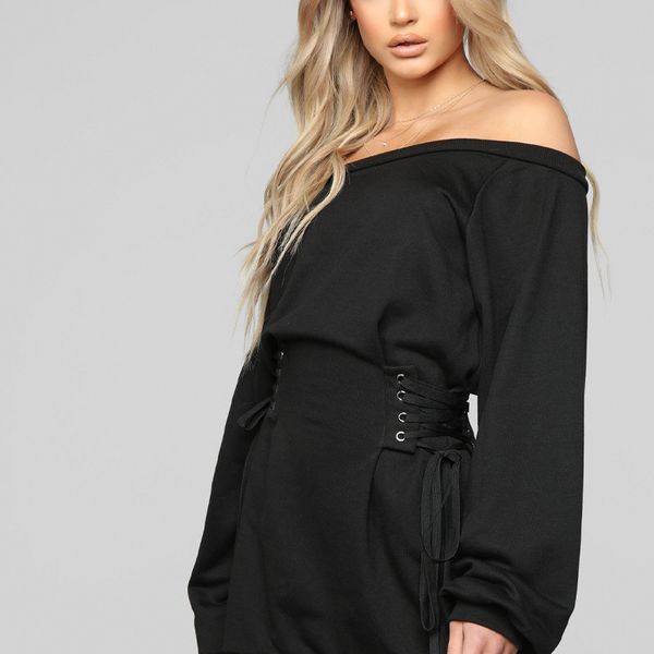 women off shoulder dresses holiday casual autumn ladies dress bandage black loose mini dress short party club dress, Black;gray
women off shoulder dresses holiday casual autumn ladies dress bandage black loose mini dress short party club dress, Black;gray