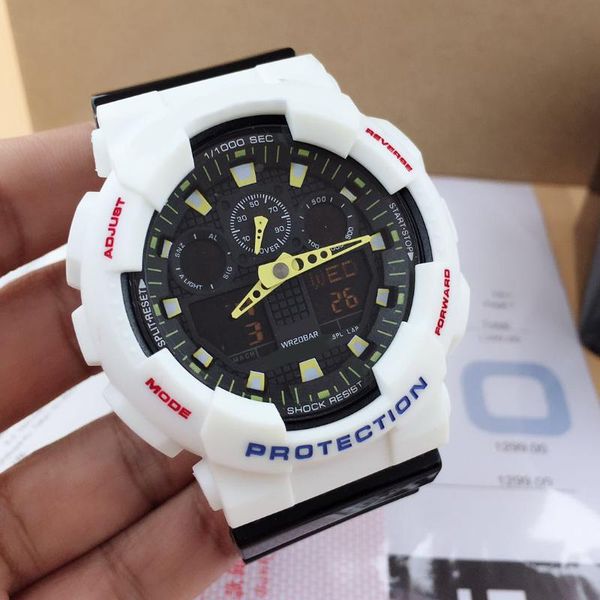 wristwatches selling ga100 watch men led digital men's fashion leisure sport wristwatch wrold time all functions can be operated, Slivery;brown
wristwatches selling ga100 watch men led digital men's fashion leisure sport wristwatch wrold time all functions can be operated, Slivery;brown
