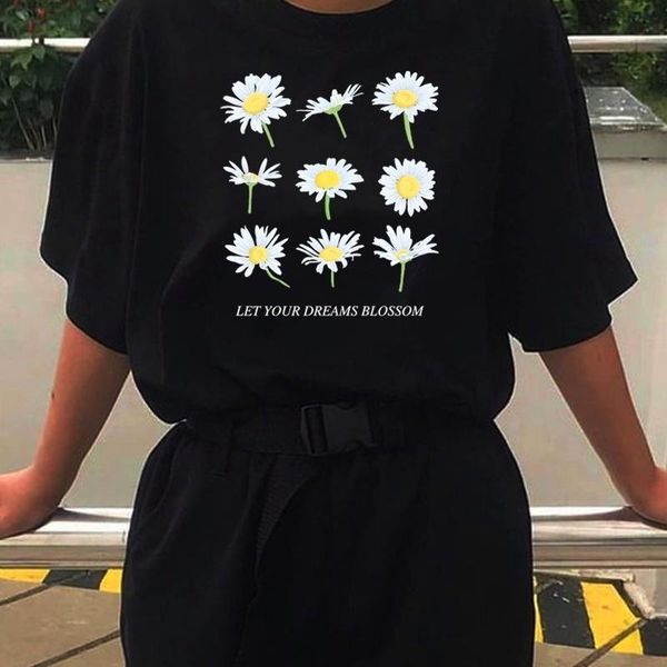 women's t-shirt hahayule-jbhlet your dreams blossom quotes daisy printed cute grunge aesthetic tee edgy fashion street style, White
women's t-shirt hahayule-jbhlet your dreams blossom quotes daisy printed cute grunge aesthetic tee edgy fashion street style, White