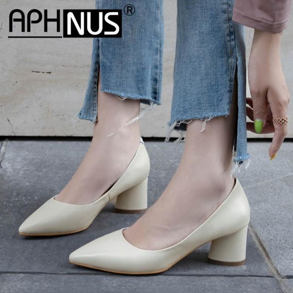 aphnus womens office work low mid heels pumps woman 2021 shoes for women new, Black