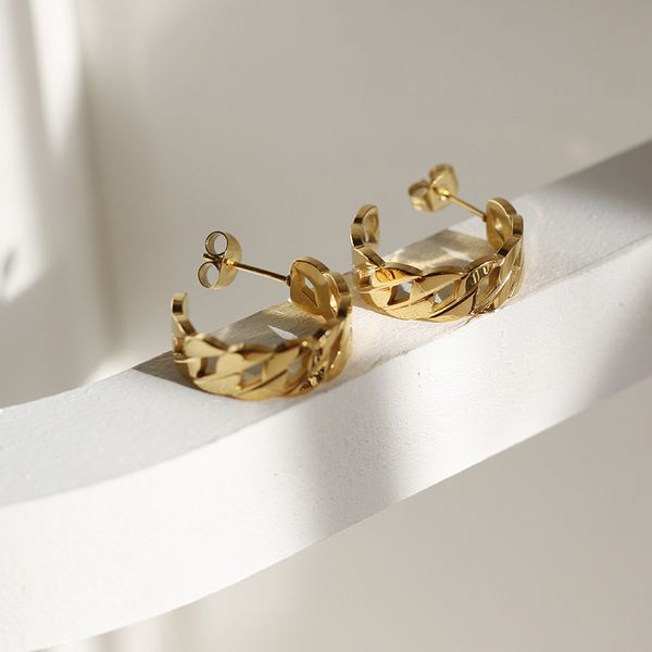 amaiyllis 18k stud hollow chain small hoops earrings gold color for women ear summer jewelry, Golden
amaiyllis 18k stud hollow chain small hoops earrings gold color for women ear summer jewelry, Golden