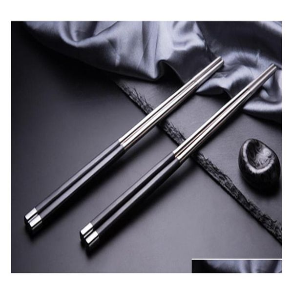 304 stainless steel chopsticks with black slip-resistant cover, durable metal chopstick restaurant jllcfw xmh_home
304 stainless steel chopsticks with black slip-resistant cover, durable metal chopstick restaurant jllcfw xmh_home