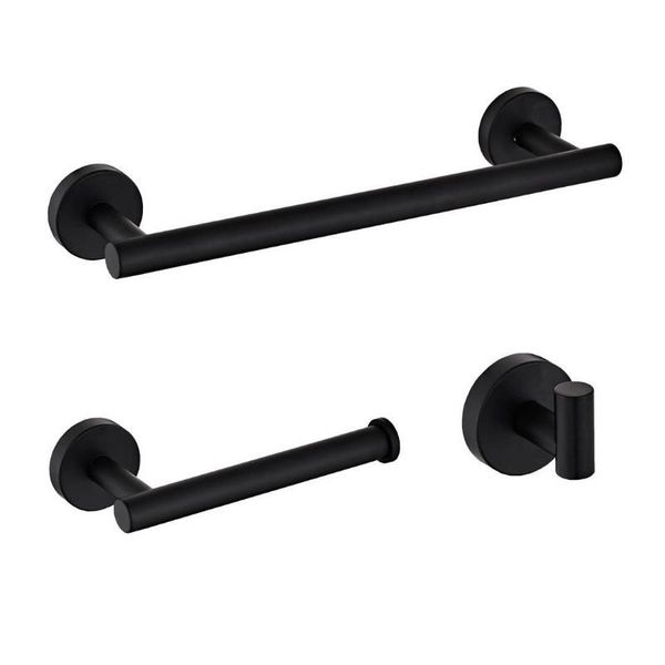 bath accessory set 3/5pcs matte black bathroom hardware stainless steel round wall mounted towel rack organizer home kitchen utensils 
bath accessory set 3/5pcs matte black bathroom hardware stainless steel round wall mounted towel rack organizer home kitchen utensils