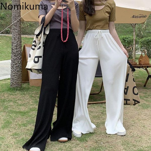 women's pants & capris nomikuma white wide leg women solid color casual trousers split design loose korean style high waist pantalones, Black;white
women's pants & capris nomikuma white wide leg women solid color casual trousers split design loose korean style high waist pantalones, Black;white