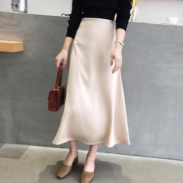 skirts women elegant ol skirt ladies glossy satin plain shiny fashion party office solid high waist, Black
skirts women elegant ol skirt ladies glossy satin plain shiny fashion party office solid high waist, Black
