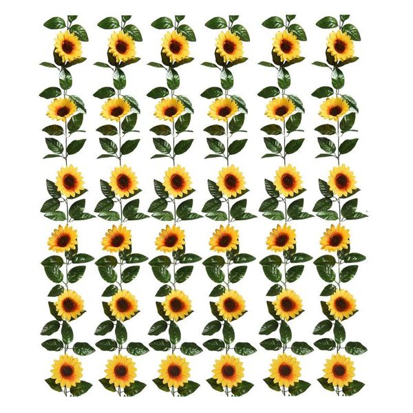 6 pcs artificial sunflower garland sunflower vine artificial flowers with green leaves wedding table garden home decor
6 pcs artificial sunflower garland sunflower vine artificial flowers with green leaves wedding table garden home decor