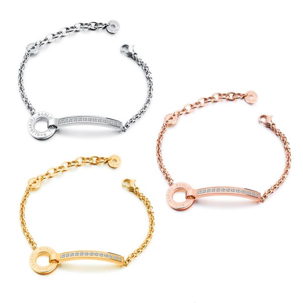 fashion letter circle diamond bracelet women's rose gold plated personalized titanium steel jewelry, Golden;silver
fashion letter circle diamond bracelet women's rose gold plated personalized titanium steel jewelry, Golden;silver