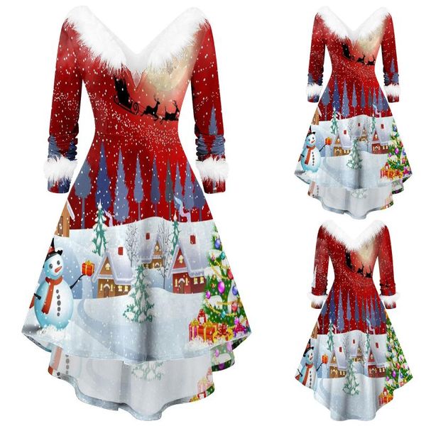 casual dresses high waist women christmas winter autumn faux-plush panel long sleeve v collar asymmetrical party dress vestido robe, Black;gray
casual dresses high waist women christmas winter autumn faux-plush panel long sleeve v collar asymmetrical party dress vestido robe, Black;gray