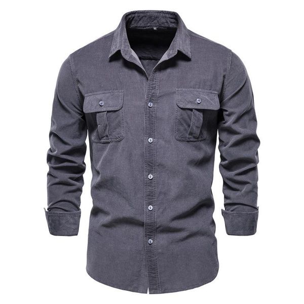 men's casual shirts fashion 2021 mens vintage corduroy shirt button up jackets male camisa masculina long sleeve, White;black
men's casual shirts fashion 2021 mens vintage corduroy shirt button up jackets male camisa masculina long sleeve, White;black