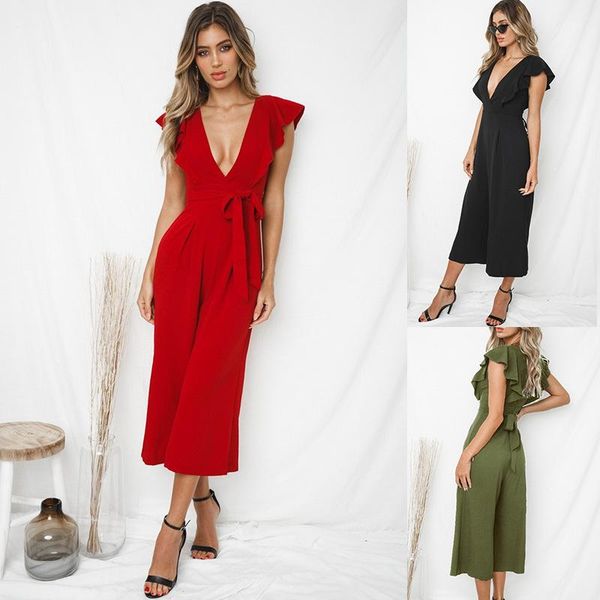 women's jumpsuits & rompers uguest women solid sashes loose deep v-neck ruffle romper casual plus size autumn summer jumpsuit for, Black;white
women's jumpsuits & rompers uguest women solid sashes loose deep v-neck ruffle romper casual plus size autumn summer jumpsuit for, Black;white