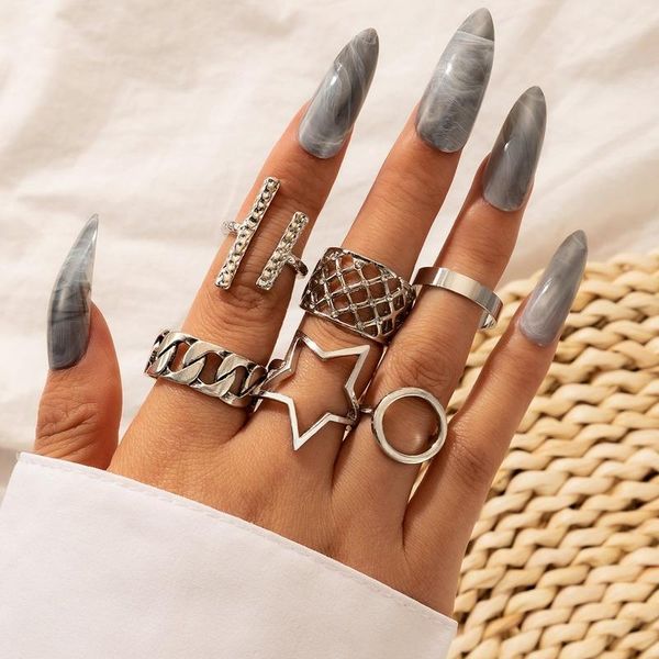 wedding rings 6 pcs/set design anillos vintage hollow wide side finger for women jewelry star round joint aesthetic accessories, Slivery;golden
wedding rings 6 pcs/set design anillos vintage hollow wide side finger for women jewelry star round joint aesthetic accessories, Slivery;golden