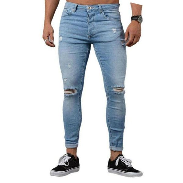 men's jeans skinny men summer casual trousers stretchy denim pencil pants hole nice pocket slim fit ripped, Blue
men's jeans skinny men summer casual trousers stretchy denim pencil pants hole nice pocket slim fit ripped, Blue