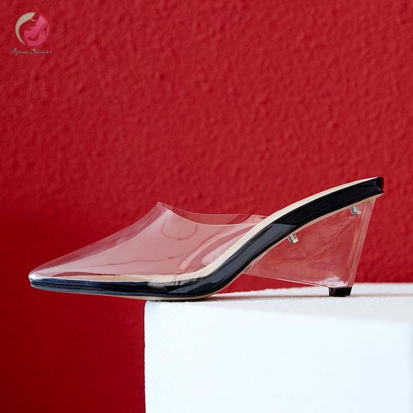 dress shoes original intention elegant transparent stylish pumps wedges pointed toe casual high heels crystal, Black
dress shoes original intention elegant transparent stylish pumps wedges pointed toe casual high heels crystal, Black