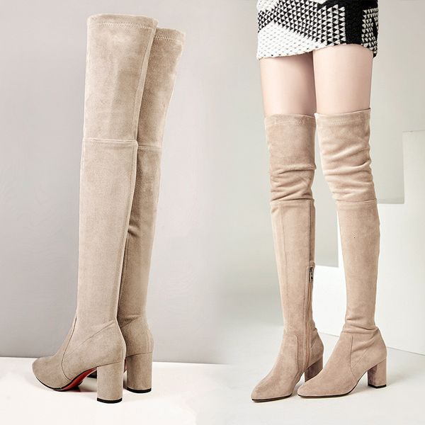 boots outono primavera botas longas dedo do pé apontado grosso salto alto criança camurça couro sobre o joelho femininas nurh, Black
boots outono primavera botas longas dedo do pé apontado grosso salto alto criança camurça couro sobre o joelho femininas nurh, Black
