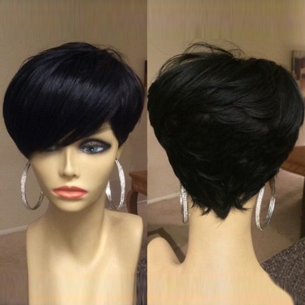 fashionable wig beautiful goddess synthetic wigs women's wig set chemical fiber short inclined bangs texture head, Black
fashionable wig beautiful goddess synthetic wigs women's wig set chemical fiber short inclined bangs texture head, Black