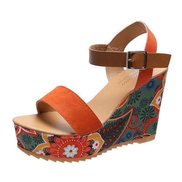 sandals woman high heeled wedges slingback print flower platform peep toe ankle strap sandalis calzado flock heightening shoes, Black
sandals woman high heeled wedges slingback print flower platform peep toe ankle strap sandalis calzado flock heightening shoes, Black