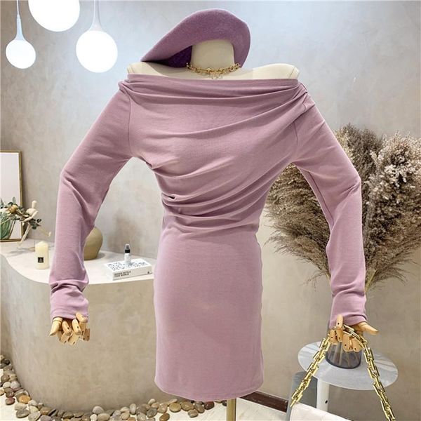 casual dresses women's clothing summer 2021 fashion temperament off shoulder slim pleated long sleeve dress, Black;gray
casual dresses women's clothing summer 2021 fashion temperament off shoulder slim pleated long sleeve dress, Black;gray