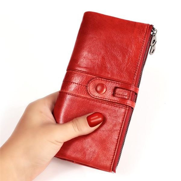 wallets 2021 wallet women genuine leather cow ladies purses long female coin purse, Red;black
wallets 2021 wallet women genuine leather cow ladies purses long female coin purse, Red;black