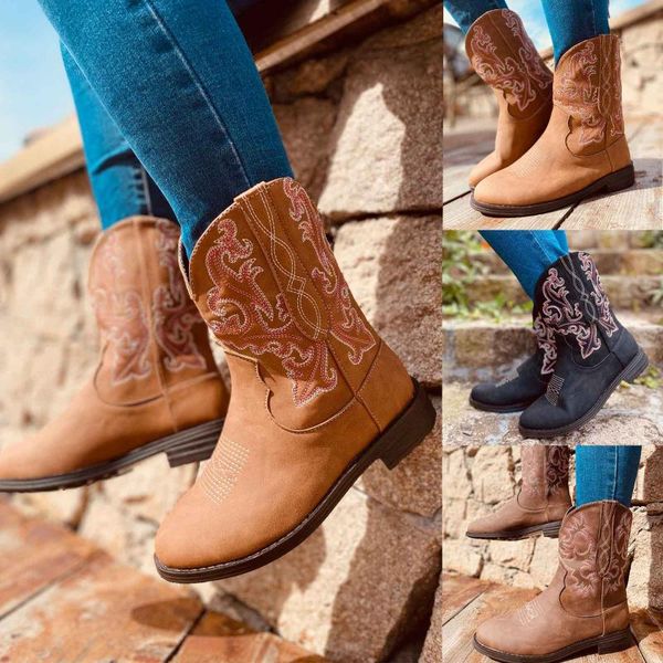 boots ladies combat motorcycle woman shoes retro sleeve square heel embroidered round head middle boot, Black
boots ladies combat motorcycle woman shoes retro sleeve square heel embroidered round head middle boot, Black