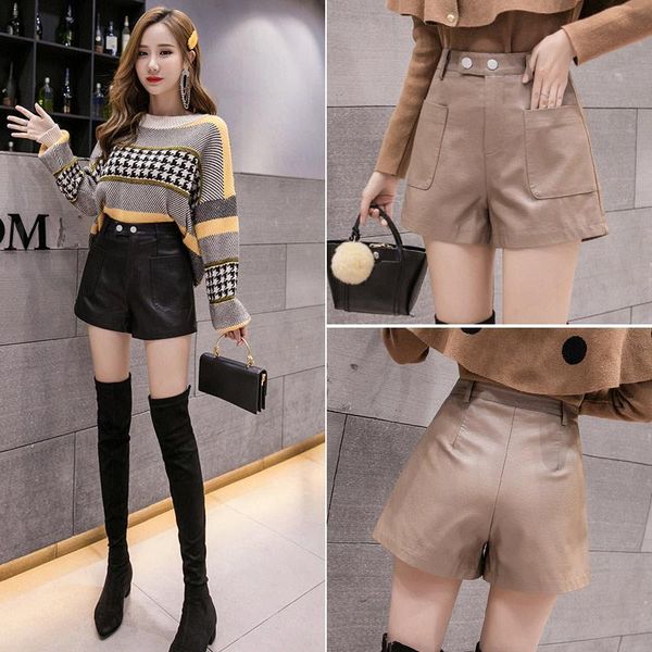 women's shorts 2021 spring high waist fashion female vintage pu leather lady trousers office wear h429, White;black
women's shorts 2021 spring high waist fashion female vintage pu leather lady trousers office wear h429, White;black
