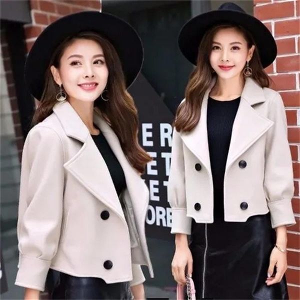 women's wool & blends female 2021 woolen coat short korean version of the jacket spring and autumn season loose solid color 99, Black
women's wool & blends female 2021 woolen coat short korean version of the jacket spring and autumn season loose solid color 99, Black