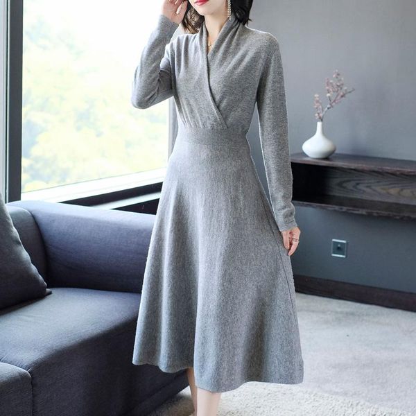 casual dresses elegant v-neck thick warm women knitted pleated dress long sleeve belted sashes ladies sweater 2021 autumn winter, Black;gray
casual dresses elegant v-neck thick warm women knitted pleated dress long sleeve belted sashes ladies sweater 2021 autumn winter, Black;gray