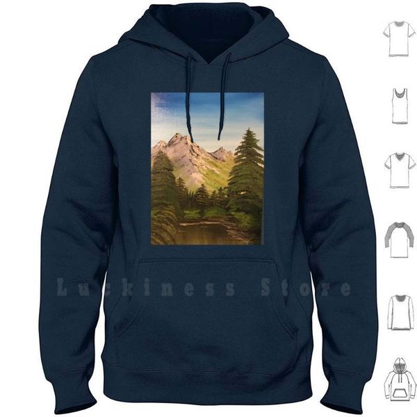 original bob ross inspired oil painted beautiful serene mountain and nature landscape hoodies men's & sweatshirts, Black
original bob ross inspired oil painted beautiful serene mountain and nature landscape hoodies men's & sweatshirts, Black
