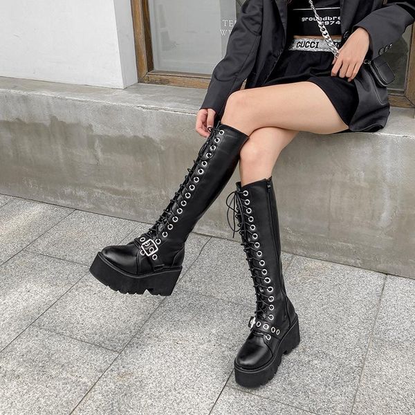 fall lace up womens platform boots gothic knee high black leather up fashion weeks new style nightclub shoes thick heels
fall lace up womens platform boots gothic knee high black leather up fashion weeks new style nightclub shoes thick heels