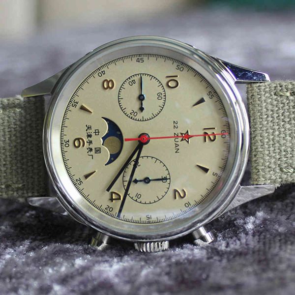 watch 1963 chronograph men pilot mechanical wristwatch air force 40mm sapphire smoon phase reloj hombre clock, Slivery;brown
watch 1963 chronograph men pilot mechanical wristwatch air force 40mm sapphire smoon phase reloj hombre clock, Slivery;brown