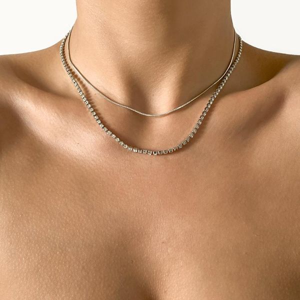 chains mogaku trend simple thin for women fashion chokers rhinestone clavicle necklace men kpop jewelry accessories, Silver
chains mogaku trend simple thin for women fashion chokers rhinestone clavicle necklace men kpop jewelry accessories, Silver