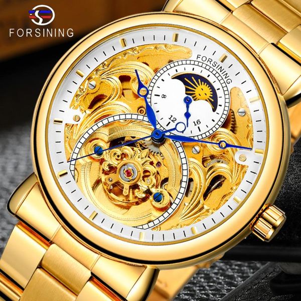 wristwatches forsining automatic mechanical business watch mens clock golden moon phase steel strap wrist watches brand relogio masculin, Slivery;brown
wristwatches forsining automatic mechanical business watch mens clock golden moon phase steel strap wrist watches brand relogio masculin, Slivery;brown