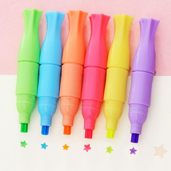highlighters south korea for study use office tool student star fluorescent pen 6 color loaded candy cute seal m, Black;red
highlighters south korea for study use office tool student star fluorescent pen 6 color loaded candy cute seal m, Black;red