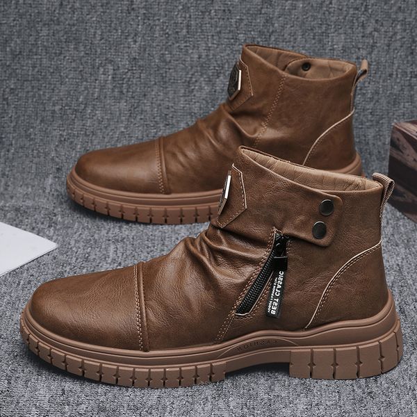 2021 autumn winter new men's high martin boots british fashion work clothes casual zipper short, Black
2021 autumn winter new men's high martin boots british fashion work clothes casual zipper short, Black
