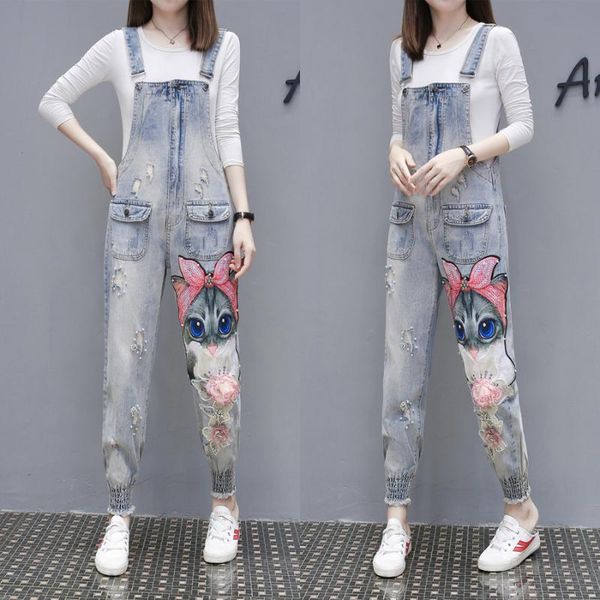 mumuzi fashion heavy work beaded sequins jeans flower cute kitten hole denim jumpsuit cartoon strapless overalls pants, Black;white
mumuzi fashion heavy work beaded sequins jeans flower cute kitten hole denim jumpsuit cartoon strapless overalls pants, Black;white