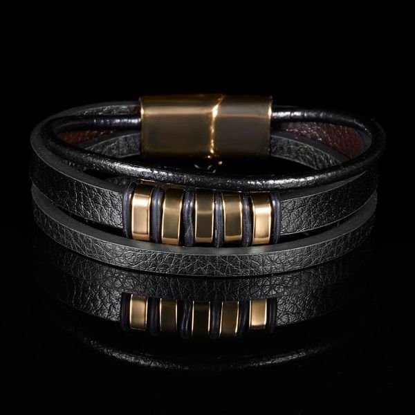 charm bracelets 2021 men jewelry punk black braided leather bracelet stainless steel magnetic buckle fashion bangles boy gifts, Golden;silver
charm bracelets 2021 men jewelry punk black braided leather bracelet stainless steel magnetic buckle fashion bangles boy gifts, Golden;silver